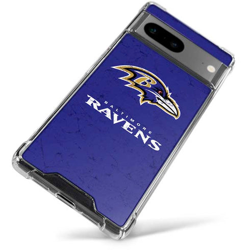 NFL Baltimore Ravens Distressed Google Pixel 7a Clear Case